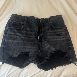 stretchy black american eagle jean shorts